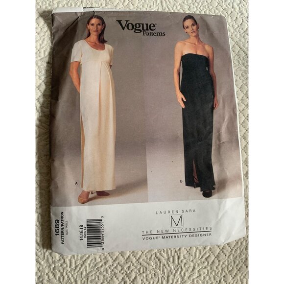 Vogue Misses Maternity Dress Sewing Pattern 16893 Sz 14 - 18 Uncut - Picture 1 of 9